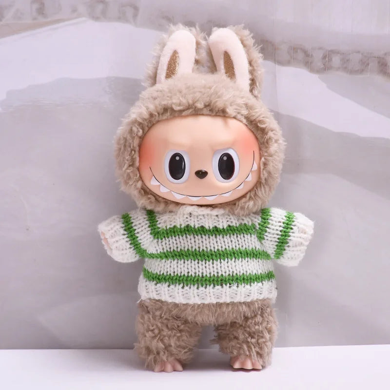 17cm Cute Mini Plush Doll'S Clothes Outfit Accessories For Korea Kpop Exo Labubu Idol Dolls Sweater Clothing DIY Kids Girl Gift Good Vibrations