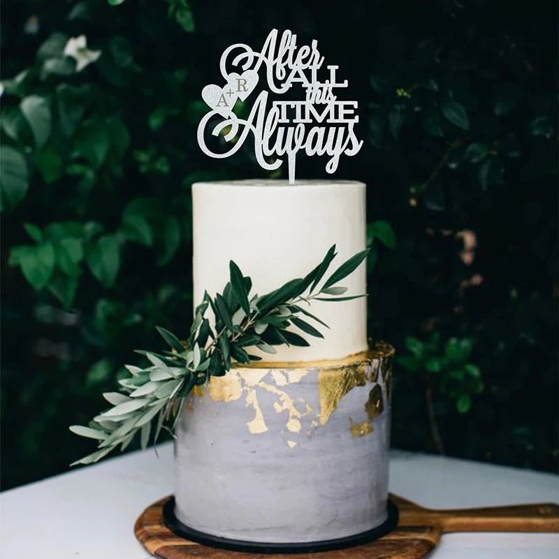 Personalized Wedding Cake Topper Always Wedding Cake Topper After All This Time Cake Topper Custom Rustic Wedding Cake Topper Good Vibrations