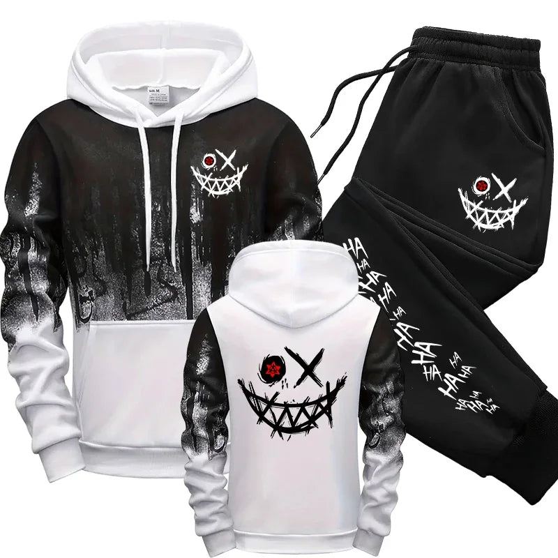 2025 Urban Fashion Hoodies Sportswear Men's Set Hooded Sweatshirts Sweatpants Autumn Winter Male Daily Casual Sports Jogger Suit Good Vibrations