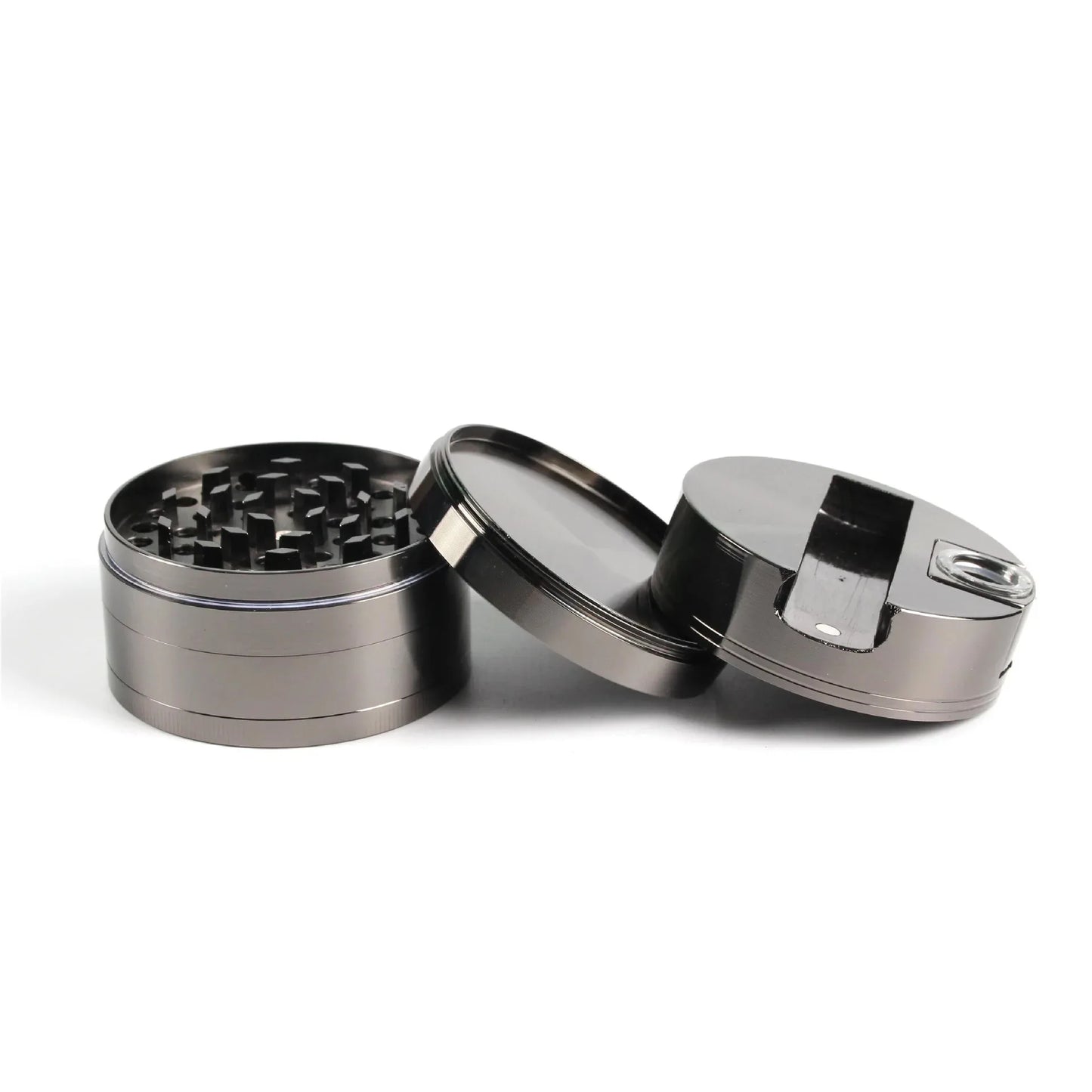 75mm zinc alloy herbal grinder with 5 layers for tobacco and spice crushing.