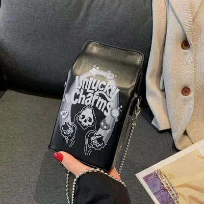 Printed Graffiti Small Square Bag Fashion Cool Crossbody Bag Funny Box Shoulder Bag For Girls Good Vibrations