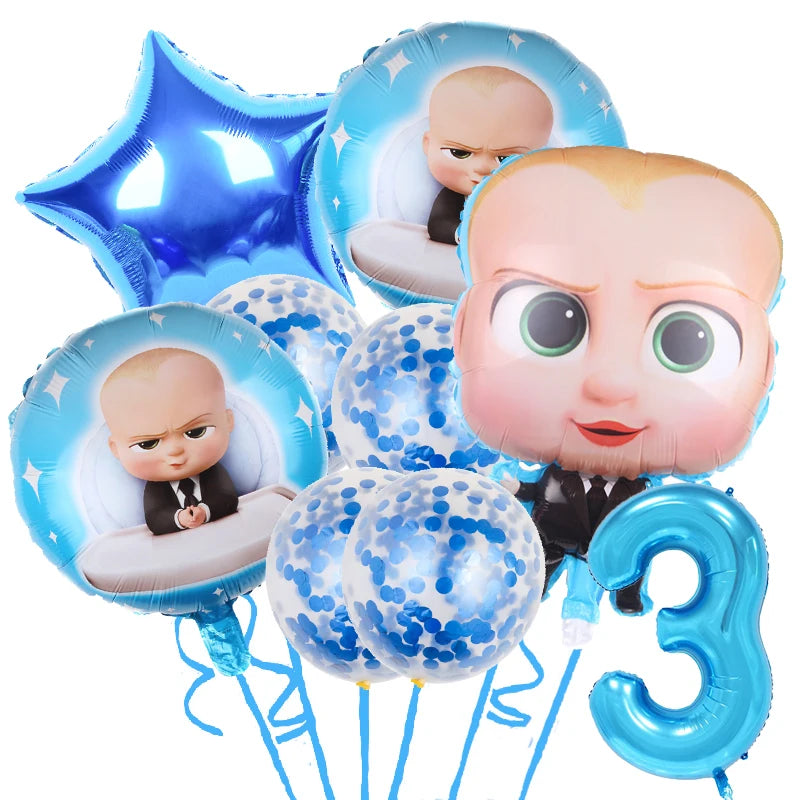 Baby Boy Party Decoration Banner Tableware Supplies Paper Boy DIY Cake Topper Birthday Foil Balloons Kit Accessory Gift Bags Good Vibrations