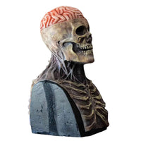 Halloween Full Face Skull Head Mask Bare Brain Horrible Movable Jaw Skeleton Latex Masks Balck Hats Cosplay Halloween Props Good Vibrations