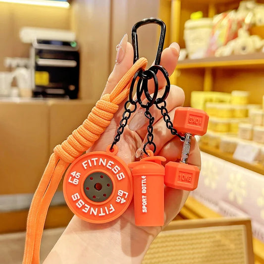 Fitness Keychain,Colorful Gym Bag Charm for Fitness Lovers, Motivational Fitness Gym Key ring,Workout Keychain Gifts Good Vibrations