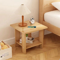 Simple Bedside table Solid Wood Nightstands Double-Layer Night table Living Room Sofa Side Table Modern Home Bedroom furniture Good Vibrations