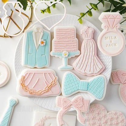 Western Style Wedding Sugar Cookies Mold Valentine's Day Engagement Dessert Table Decoration Cake Molds DIY Baking Cookie Tools Good Vibrations