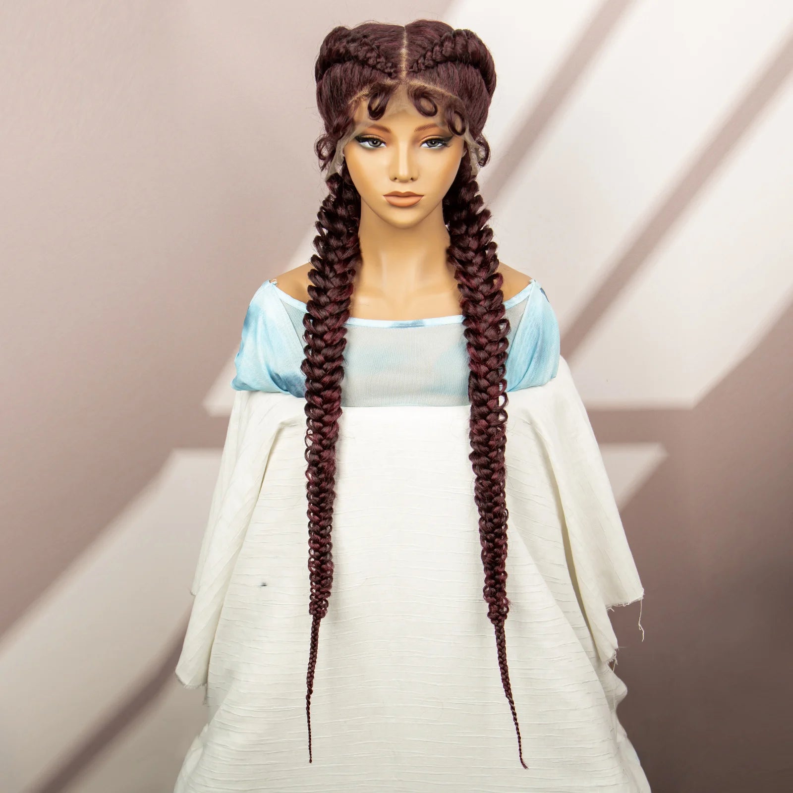 Synthetic Goddess Braided Wigs Cornrow Braided Wigs with Baby Hair Braids Wigs for Women Daily Use Knotless Wigs Good Vibrations