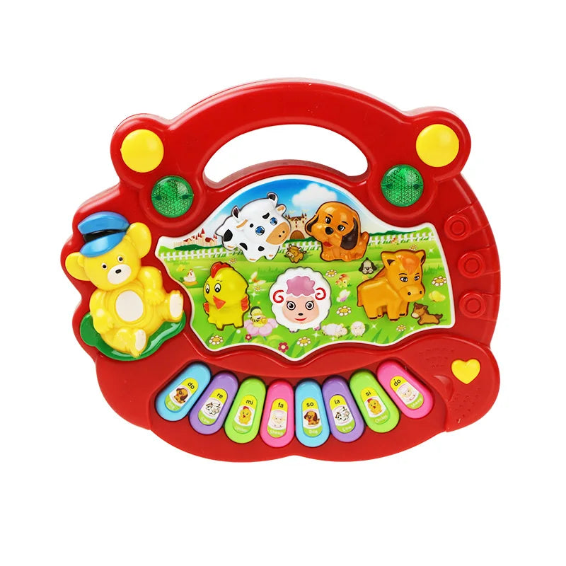 Baby Musical Toy with Animal Sound Kids Piano Keyboard Electric Flashing Music Instrument Early Educational Toys for Children Good Vibrations