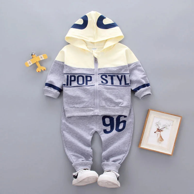 New Autumn Newborns Clothes For Girls Baby Outfits Children Boys Hooded Jacket Pants 2Pcs/Sets Infant Sportswear Kids Tracksuits Good Vibrations