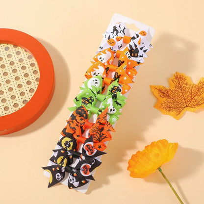 10Pcs/Set Baby Girl Halloween Hair Clips Pumpkin Bat Ornaments Hairpin Party Decoration Kids Hair Accessories Good Vibrations