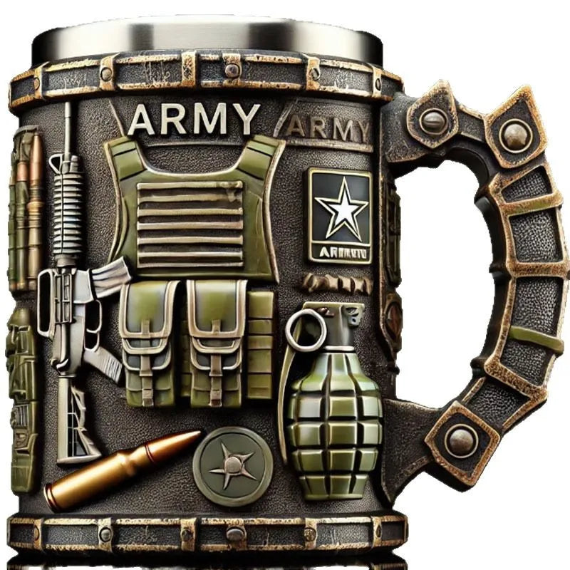 Military 3d Resin Mug, Thematic Coffee Cup With Detailed Sculpture, Unique Gift & Collectible For Enthusiasts Good Vibrations