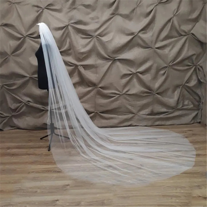 Champagne Wedding Veil, Ivory Simple Wedding Veil, One Layer White Wedding Veil, Simple Tulle Wedding Veil Good Vibrations