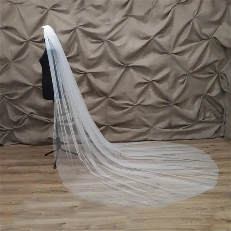 Champagne Wedding Veil, Ivory Simple Wedding Veil, One Layer White Wedding Veil, Simple Tulle Wedding Veil Good Vibrations