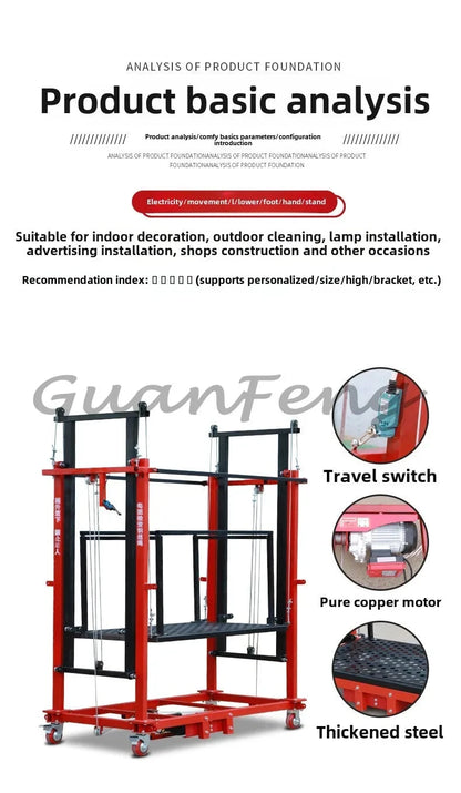 Electric Scaffolding Lift Mobile Foldable New Lifting Platform Indoor and Outdoor Decoration Construction Site Hoist Good Vibrations
