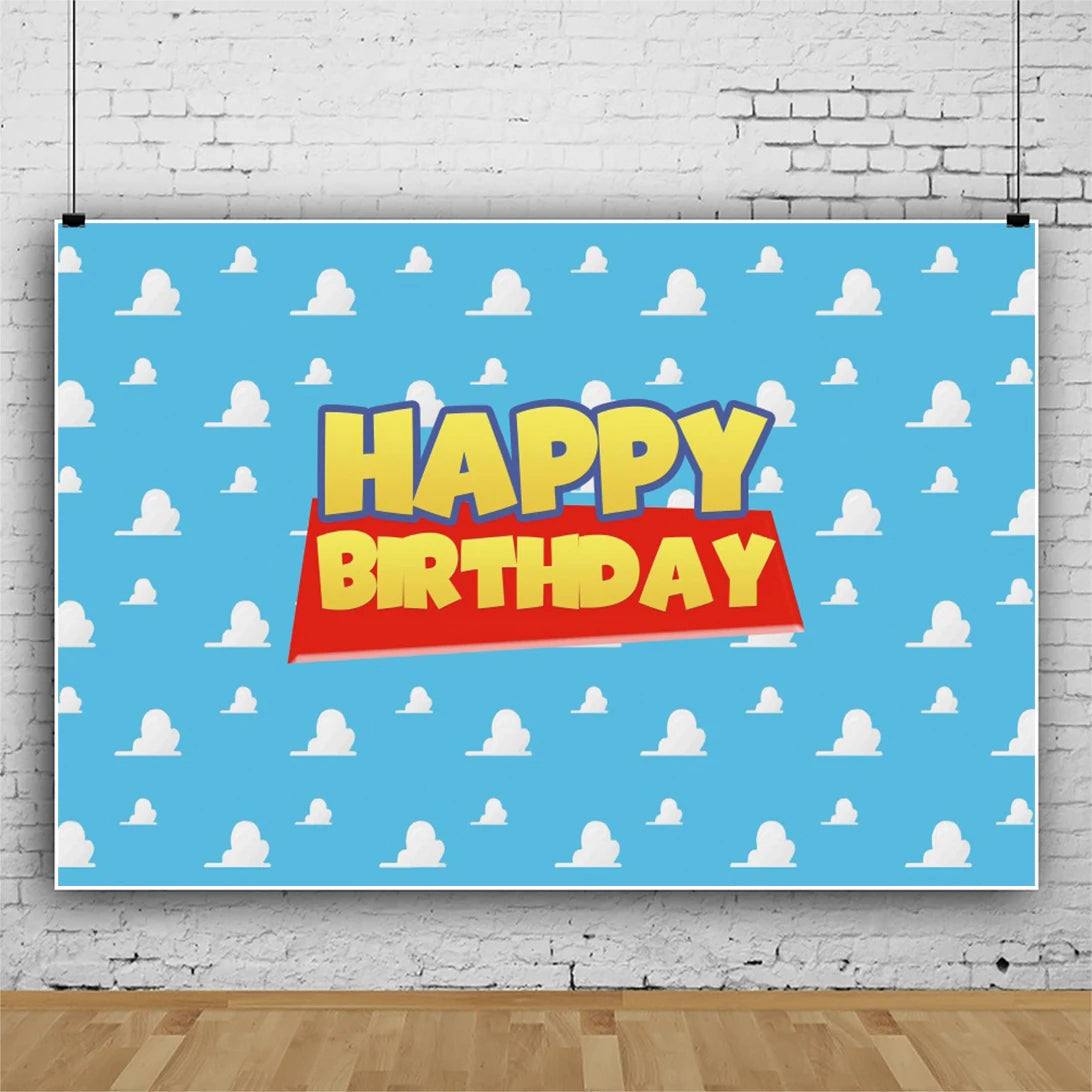 Toy Story Decoration Kids Party Favors Plates Children Girls Birthday Blue Sky White Clouds Balloons Party Supplies Baby Shower Good Vibrations