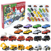 Christmas Advent Calendar Car Toys Military Engineering Fire Truck Car 24 Days Countdown Calendar Gift Box for Kids Xmas Gift Good Vibrations