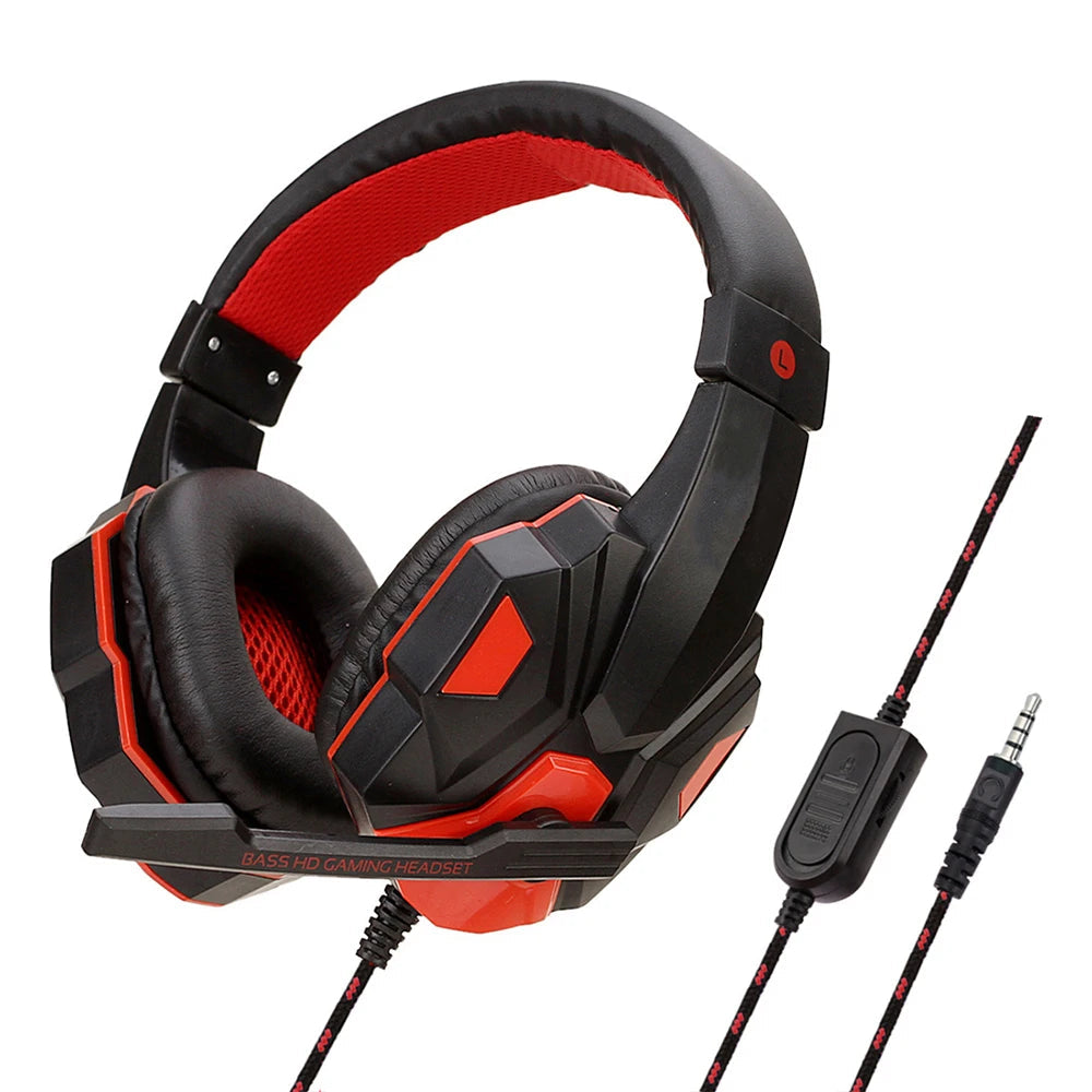 Wired PS4/PS5/Xbox/Smartphone/PC Headset Gaming Headset 120° Adjustable Gamer Headset with Noise Cancelling Microphone Good Vibrations