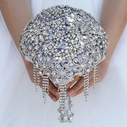 Luxury Silk Wedding Flowers Rhinestone Jewelry  Brooch Bouquet Bridal Wedding Dress Wedding Bouquet Good Vibrations