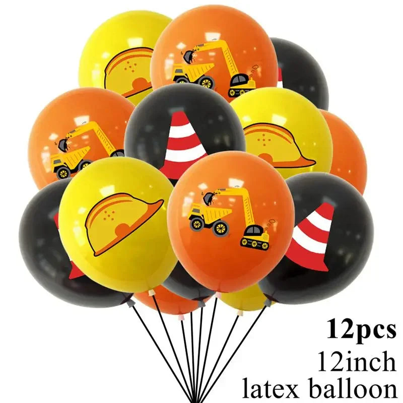 Construction Party Disposable Tableware Paper Plates Napkins Construction Truck Birthday Decorations Excavator Party Supplies Good Vibrations