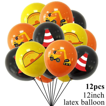 Construction Party Disposable Tableware Paper Plates Napkins Construction Truck Birthday Decorations Excavator Party Supplies Good Vibrations