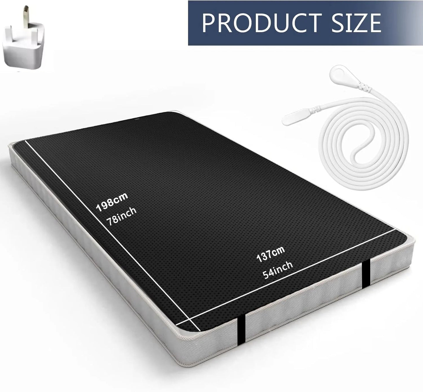 Grounding Earthing Mat for Bed Queen Size Inches with 15ft Cord Anti Static Mat for Better Sleep Stress Relief Pain Reduction Good Vibrations