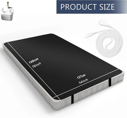 Grounding Earthing Mat for Bed Queen Size Inches with 15ft Cord Anti Static Mat for Better Sleep Stress Relief Pain Reduction Good Vibrations