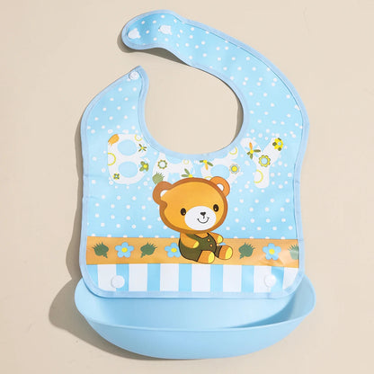 Baby food bib Baby waterproof bib three-dimensional detachable food food pocket Child child saliva pocket Good Vibrations