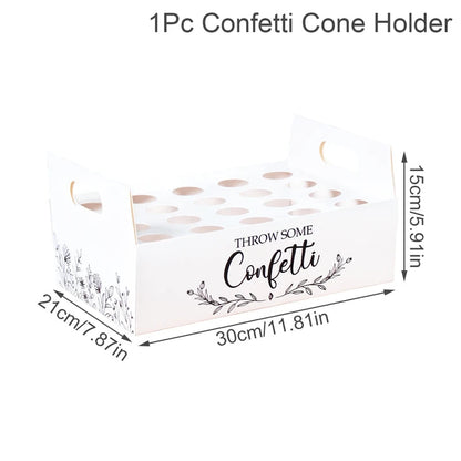 Wedding Tray Confetti Cone Stand Box Kraft Paper Tray Rustic Wedding Decoration Wedding Confetti Cones Cones Wedding Set supply Good Vibrations