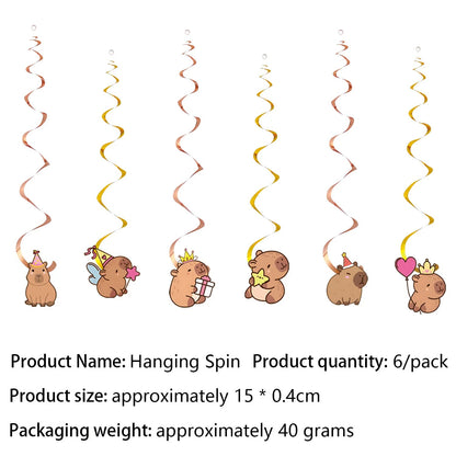 Cartoon Capybara Birthday Party Decoration Disposable Tableware Cup Plate Napkins Tablecloth Banner Baby Shower Party Supplies Good Vibrations