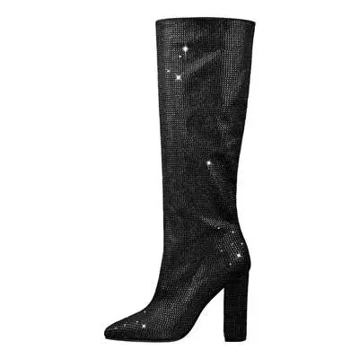2025 New Women Over The Knee Boots Sexy Ladies Party High Heels Shoes Pointed Toe Stiletto Women Long Botas Femininas Good Vibrations