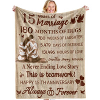 15 Anniversary Crystal Wedding Anniversary Gift, Anniversary Gift Blanket for Wife Husband Good Vibrations
