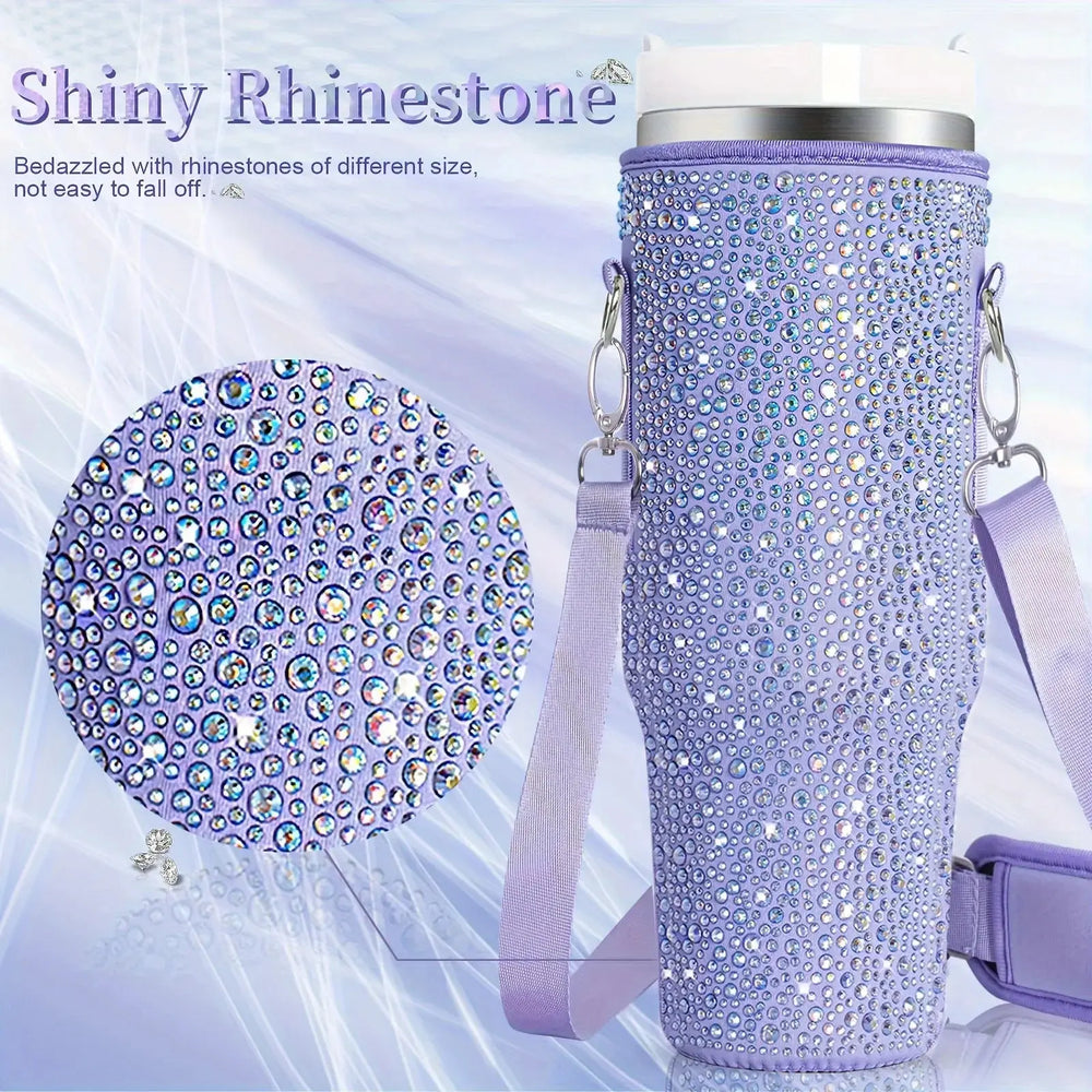 6 colors shiny rhinestone Lanyard cup protection case bag vacuum bottle compatitable for Stanley 40oz accessories vehicle Good Vibrations Adult Super Store