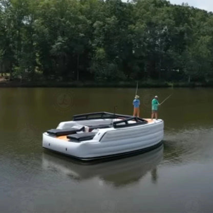 Lake River Inflatable Boat Floating Platform Inflatable Fishing Boat Yacht Good Vibrations