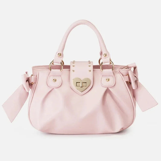 Harajuku Bow Pink Hand Bag Purse Women Japanese Style Soft Casual Crossbody Bag Ladies Sweet Cute Large Capacity Shoulder Bags Good Vibrations