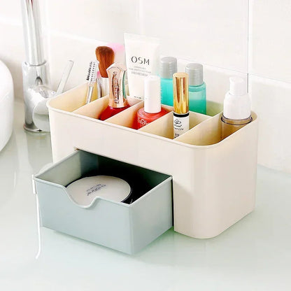 Double Layer Plastic Makeup Organizers Storage Box Cosmetic Drawers Jewelry Display Box Desktop Make Up Container Boxe Organizer Good Vibrations