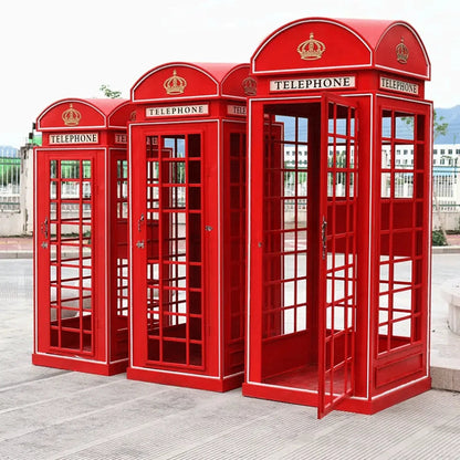 Wholesale Wedding Prop Photo Booth Flower Decoration Metal London Style Pink Telephone Booth Good Vibrations