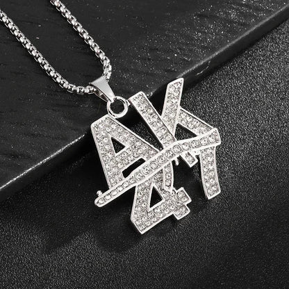 Hip Hop Ice Out Square Crystal S-A-V-A-G-E Letter Pendant Necklace for Men and Women Street One Last Party Trendy Jewelry Gift Good Vibrations