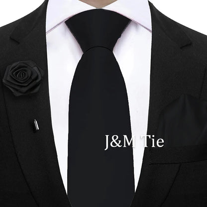 Mens Ties Set Sage Green Pink Grey Brown NeckTie Pocket Square Brooch Wedding Tie Suit Accessories Fit Group Holiday Party
