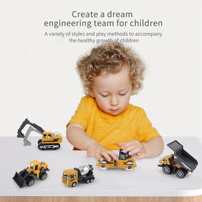 6pcs/set Alloy Engineering Truck Toy Car Classic Construction Model Vehicle Loader Tractor Excavator Toys for 3 years Boys Gifts Good Vibrations