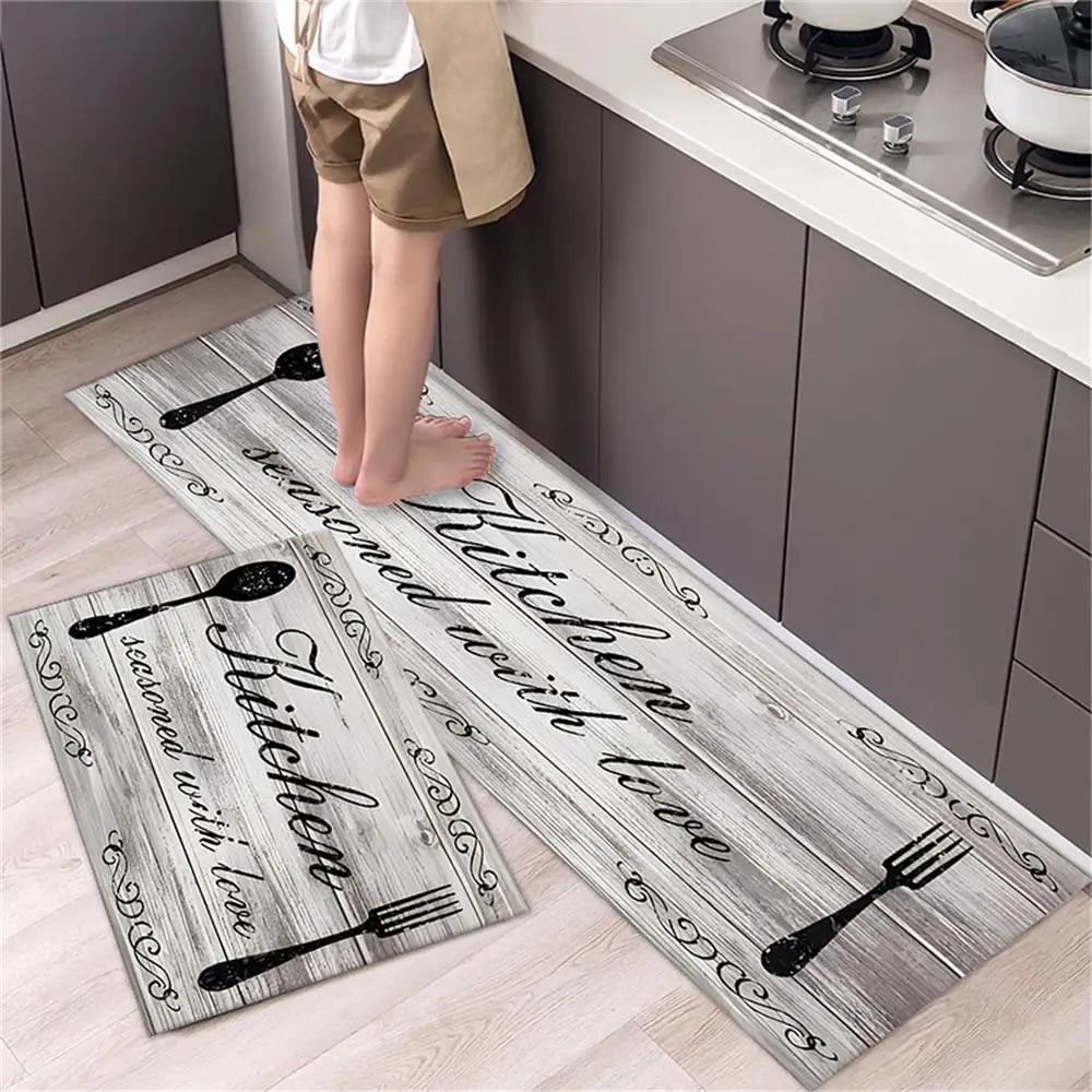Soft Washable Non-Slip Kitchen Floor Mat for Bedroom Living Room Hallway Bathroom Entrance Long Bedside Carpet Good Vibrations