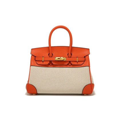 2025 Designer Handbag - Crossbody&Tote Luxury Leather Trim Canvas Bag Women Fashion Shoulder Purse Good Vibrations