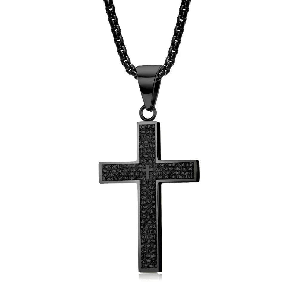 Cross necklace, men's and women's pendant, high-end and versatile, trendy men's fashion, European and American personality, new Good Vibrations