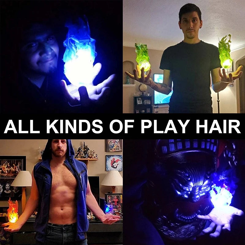 Halloween Party Decor Props Handheld Luminous Flame Lamp Creative Ghost Fire Prop Anime Cosplay Accessories Halloween Decoration Good Vibrations