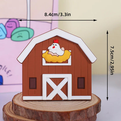 Farm Series Cake Topper Lambs Ponies Piglets Chickens Ducks Haystacks for Children's One Year Old Birthday Party Cake Decoration Good Vibrations