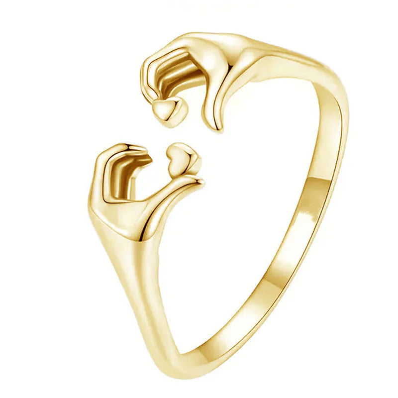 2026 New European and American Adjustable Heart Ring Couple Gift Boys  Popular Simple Finger  Accessories Wholesale Good Vibrations