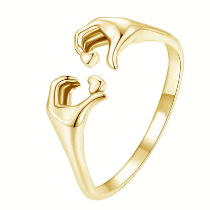 2026 New European and American Adjustable Heart Ring Couple Gift Boys  Popular Simple Finger  Accessories Wholesale Good Vibrations