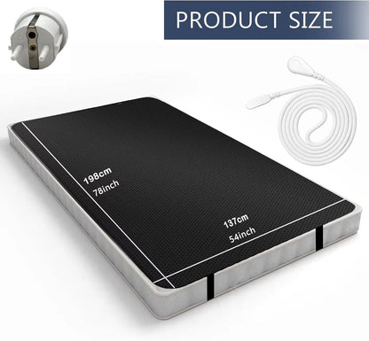 Grounding Earthing Mat for Bed Queen Size Inches with 15ft Cord Anti Static Mat for Better Sleep Stress Relief Pain Reduction Good Vibrations