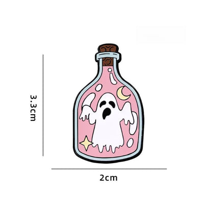 Halloween Badges Spooky Night Party Accessories White Ghost Alloy Brooch for Costume Decor Jacket Pin Halloween Party Gifts Enamel Pins Good Vibrations