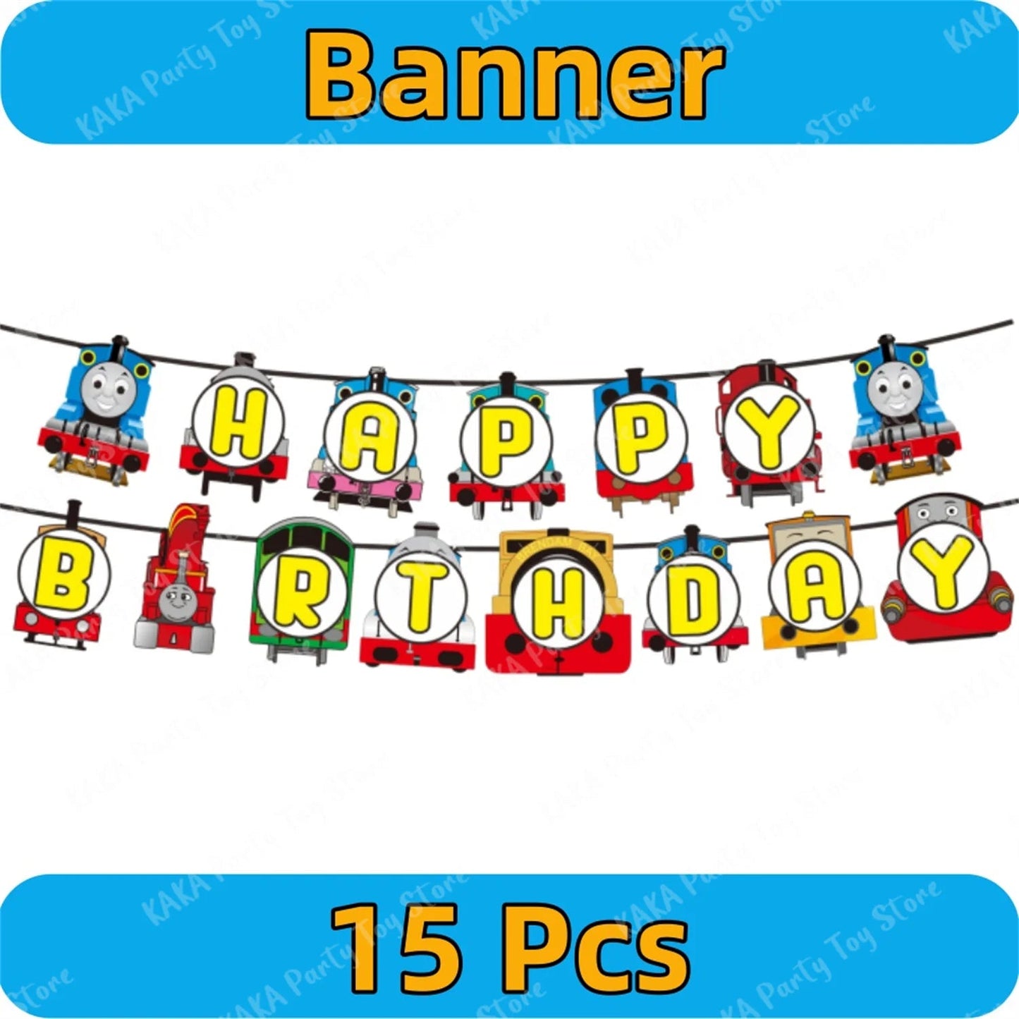 Thomas Birthday Decorations Cartoon Train Balloons Paper Tableware Stickers Backdrop For Kids Boy Girl Party Supplies Toy Gifts Good Vibrations