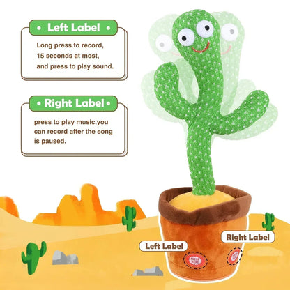 Talking Cactus Toy with LED 120 English Songs Singing Musical Toys Repeat What You Say Suitable for Babies and Toddlers Good Vibrations